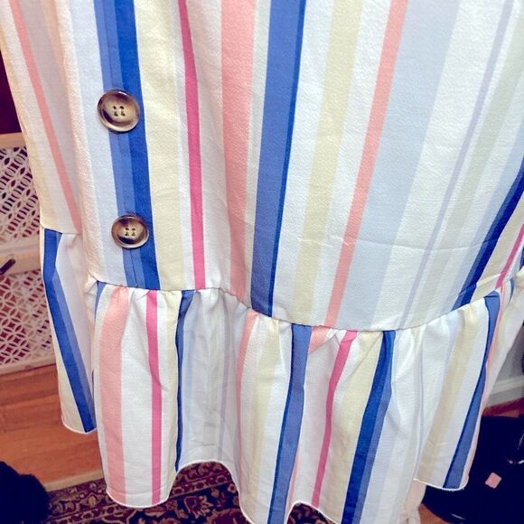 PRETTY GARDEN MULTI-STRIPED DRESS (SZ. M) - Picture 3 of 7